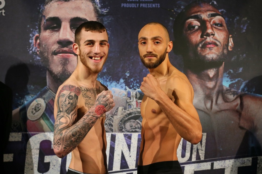 EGGINGTON-SKEETE GENTING ARENA,BIRMINGHAM PIC;PAUL CURRIE SAM EGGINGTON AND BRADLEY SKEETE WEIGH IN AHEAD OF THEIR FIGHT TO BE HELD AT THE GENTING ARENA, BIRMINGHAM