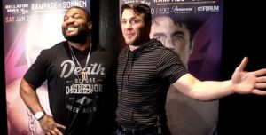 Rampage Jackson vs Chael Sonnen Bellator 192 faceoff v1 Cropped