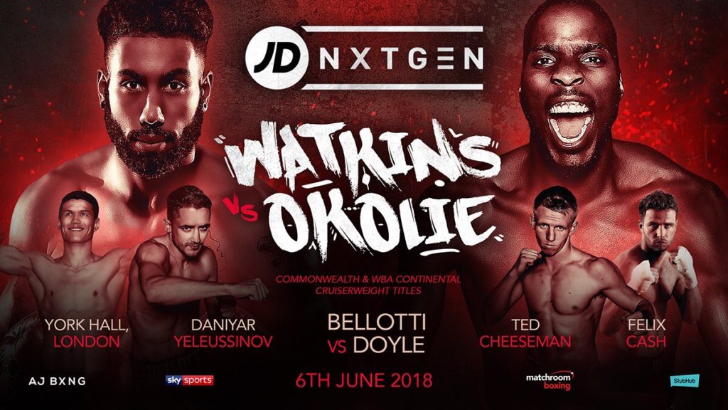 Boxing Poster MatchroomBoxing JDNXTGEN LukeWatkins LawrenceOkolie 2018 060618