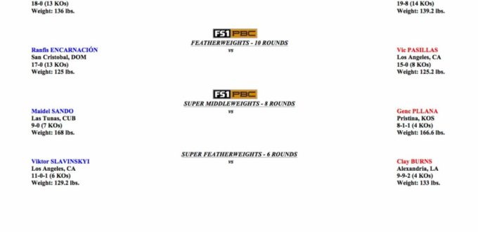 BRAVO VS. GALLEGOS FS1 WEIGHTS PHOTOS