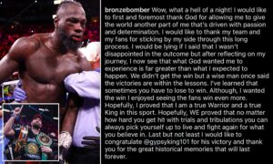Wilder congratulates Fury