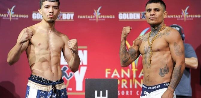 GOLDEN BOY FIGHT NIGHT: FLORES VS. SANTIBANES OFFICIAL WEIGHTS & PHOTOS