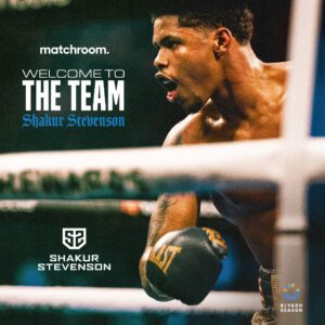SHAKUR STEVENSON SIGNS PROMOTIONAL DEAL WITH MATCHROOM BOXING TO FIGHT JOE CORDINA