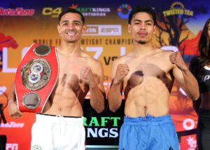 Venado Lopez vs. Angelo Leo Weigh in Video 1