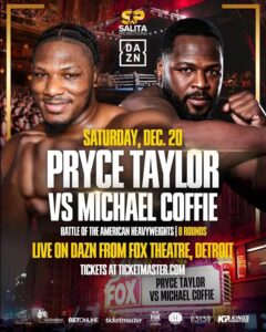 Undefeated Brooklyn Heavyweight Prospect Pryce Taylor Faces Michael Polite Coffie in Detroit