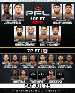 PFL WASHINGTON D.C. FULL CARD CONFIRMED FOR JULY 31 AT CAREFIRST ARENA