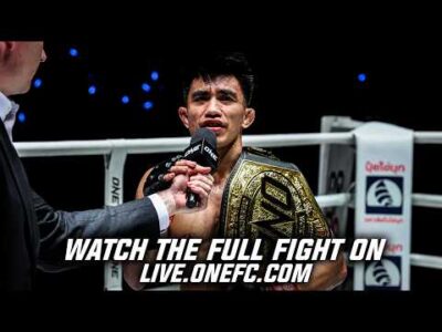 Joshua Pacio ONE Strawweight MMA World Title post-fight interview after submitting Mansur Malachiev at The Inner Circle 21