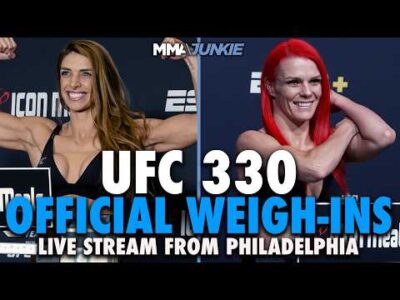 Islam Makhachev and Ian Machado Garry face off at UFC 330 weigh-ins