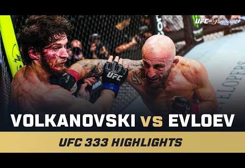 Alexander Volkanovski vs Movsar Evloev UFC 333 video highlights