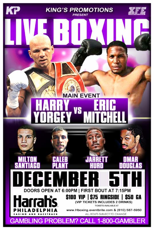 Harry Joe Yorgey vs. Eric Mitchell rematch for WBU World Middleweight title set for Friday, December 5 at Harrahs Philadelphia 21 e204594c 929f 4731 ae45 5bd54f1c59e7