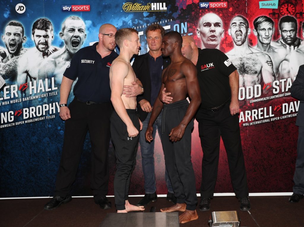 REAL COMBAT MEDIA UK: WEIGHTS, RUNNING ORDER AND IMAGES AHEAD OF BUTLER VS. HALL 13 WEIGHIN FARRELL DAVIES1