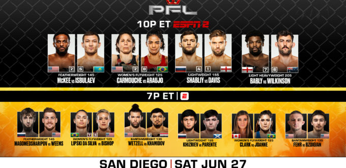 FULL CARD FINALIZED FOR PFL SAN DIEGO 19 FULL CARD FINALIZED FOR PFL SAN DIEGO