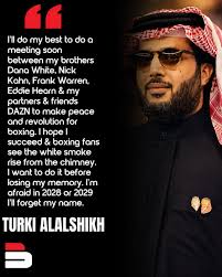 Boxing Promoter Turki Alalshikh Reveals Brain Tumor Diagnosis