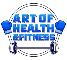 Art of Health and Fitness clothing logo with boxing gloves and barbell